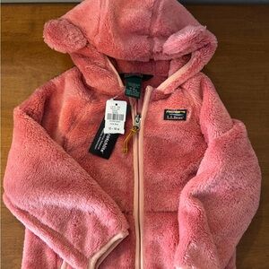 L.L.Bean Plush Hooded Jacket in Coral Pink